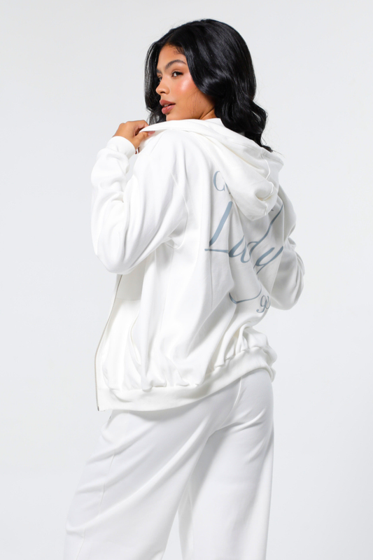 Hoodie Spencer Estampado Celeste