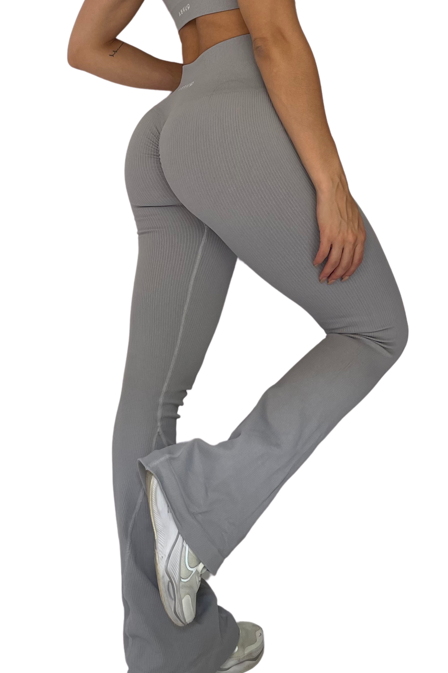 Legging Bota Ancha Push Gris Seamless